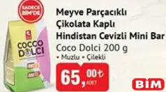 COCO DOLCİ MEYVE PARÇACIKLI ÇİKOLATA KAPLI HİNDİSTAN CEVİZLİ MİNİ BAR ÇİKOLATA 200 G - BAYRAM ŞEKERİ/ÇİKOLATASI